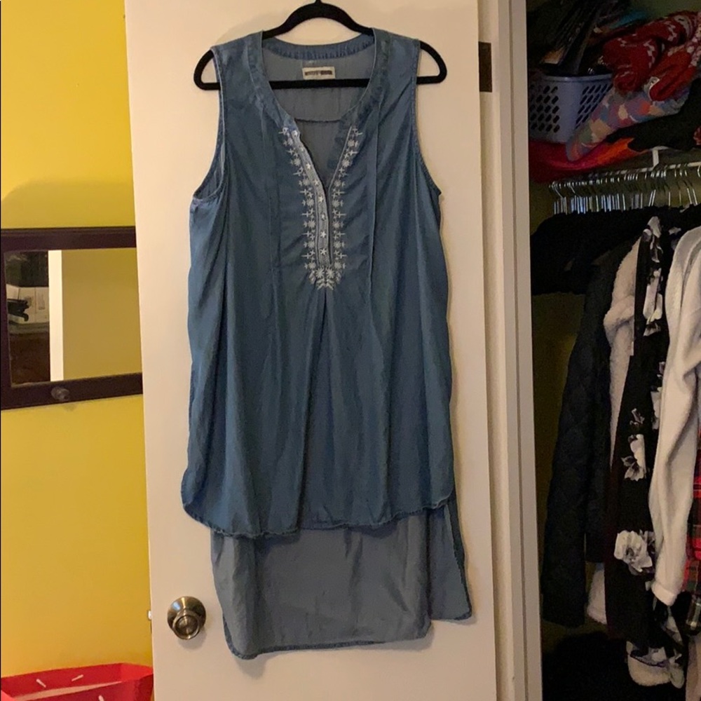 Knox Rose XXL Chambray High Low Tunic Top